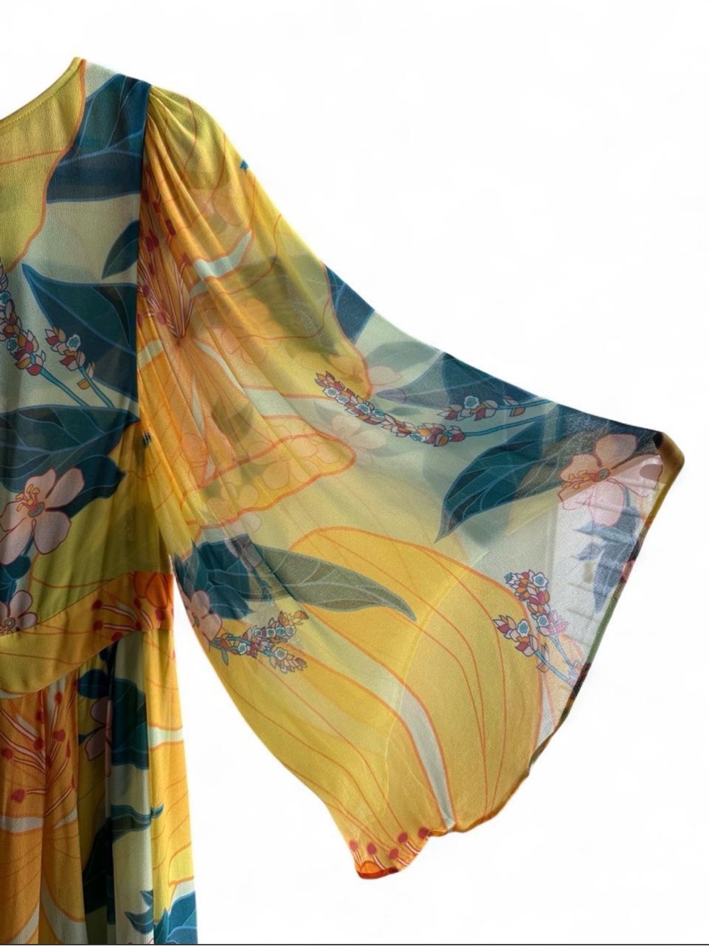 Farm Rio Pietra Yellow Floral Flowy Maxi Dress Size Medium Size M - Picture 7 of 10